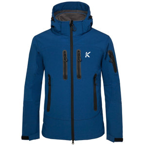 Chaqueta de Invierno Softshell para Hombre, Cuello Alto, Logotipo Frontal, con Capucha, Ecológica, Transpirable, de Nailon, Ligera, para Uso Diario y Viajes - Product Image 1