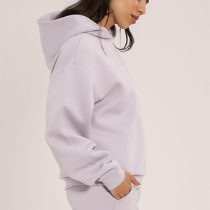 Nouveau design pleine longueur mauve goutte épaule dernière femme loisirs sweat à capuche anti-rides et respirant sweats à capuche femmes sweat à capuche zippé - Product Image 6