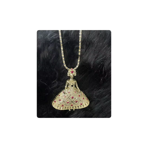 Pendientes de diamantes de laboratorio hechos a mano de oro amarillo de 14 quilates 5.50TCW elegante diseño de vestido de muñeca joyería cristiana para mujer - Product Image 2