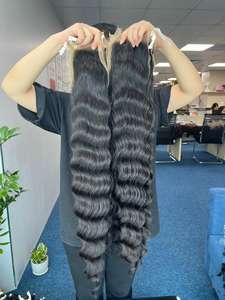 Extensions de cheveux humains vierges vietnamiens Remy, super double trame, lisses, tissage, fermetures en dentelle, frontals, style lisse - Product Image 4