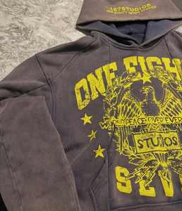 Sweat-shirt unisexe en coton 100% brodé délavé tendance, logo personnalisé, marque privée, automne, haute qualité, vente en gros - Product Image 4