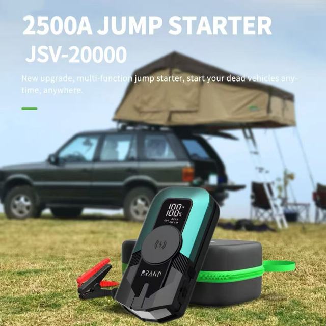 JSV-16000 2500A Peak Current 16000mAh Car Jump Starter - PD60W Fast Charge for 8.0L Gas/7.0L Diesel Engines, Magsafe Wireless