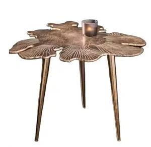 Tables de pièce maîtresse en métal fini or de luxe Table d'appoint ronde Côtés d'oiseaux attrayants Tables de rangement de luxe modernes en basse quantité minimale de commande - Product Image 4