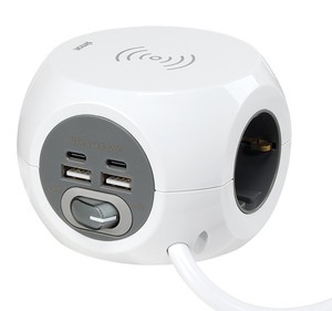 Combiball multi-base a 3 prese + 2 USB, 2 USB-C e ricarica wireless (Simon BM516306) - Product Image 3