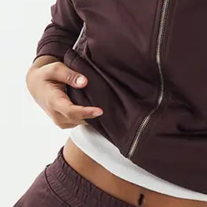 Pull-over uni à col montant pour femme avec fermeture éclair, tissu de haute qualité à prix avantageux, tissu doux - Product Image 3