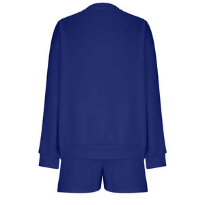 OEM personalizado deporte sudadera pantalones cortos de las mujeres de manga larga de cuello redondo sólido de calidad superior Spandex/poliéster transpirable conjunto todo - Product Image 5