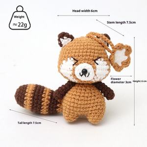 Llavero de Ganchillo de Algodón Tejido con Diseño de Mapache y Zorro, Accesorios para Bolsos, Hecho en China, Venta al por Mayor, Modelo Acki 09 - Product Image 6