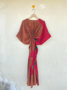 Caftán de seda reciclado, talla única, ropa de playa y fiesta para verano, otoño y primavera, elegante Vestido de playa - Product Image 6