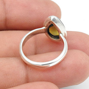 Bagues en argent sterling 925 massif avec opale noire et pierres précieuses faites à la main Bijoux en pierres précieuses naturelles simples 925 Bagues en argent sterling estampillées - Product Image 4