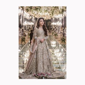 Robe de mariée indienne pakistanaise en organza avec broderie Lehenga Choli pour l'exportation mondiale - Product Image 1