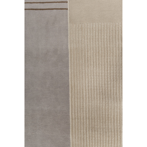 พรมขนสัตว์ถักมือ Sthir Ace-5004 สีเทา-ดำ ลายแบบนามธรรม ทอแบบเรียบ สำหรับห้องนั่งเล่น ห้องโถง-พรมห้องตัวอย่าง - Product Image 3