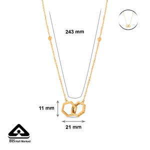 Collier en or 14 carats avec croix hexagonale entrelacée, zircon et perle - Product Image 6