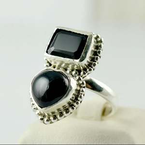 925 Sterling Silver <b>Boho</b> July Birthstone <b>Ring</b> Handmade with Black Onyx Inlay Perfect Gift for Her Birthday or Anniversary - Product Image 4