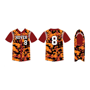 เสื้อเจอร์ซีย์เบสบอลกระดุมเต็มงานตามสั่งพิมพ์ลายอุปกรณ์ฝึกซ้อมผ้าทอลายพร้อมโลโก้ปักตัวเลือกขนาดพิเศษ - Product Image 4