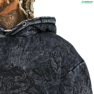 Nouvel ensemble de survêtement de qualité avec logo personnalisé, comprenant un sweat à capuche et un pantalon de survêtement, style streetwear, épais pour l'hiver, effet délavé à la pierre. - Product Image 6
