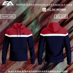 เสื้อมีฮู้ดแบบสวมหัวพิมพ์โพลีเอสเตอร์100% พิมพ์ลายดิจิทัลขนาด XS 3D - Product Image 5