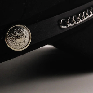 Chaîne d'hiver bérets noirs pour femmes casquette plate chapeau fille bérets de voyage dames peintres casquette - Product Image 6