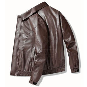 Chaqueta de cuero personalizada para hombre con cintura y puños ajustables, perfecta para exteriores, chaqueta de invierno para hombre - Product Image 4