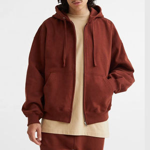 Sudaderas con capucha de algodón 100% para hombre, ropa de calle transpirable con cremallera, estilo sostenible de gran tamaño para otoño, Etiqueta Privada - Product Image 1