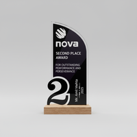 Trophée en acrylique gravé et poli de qualité supérieure, durable, imprimé en typographie, pour compétitions, événements, récompenses, employés, étudiants, Mukesh