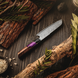 Venta al por mayor personalizado de alta calidad ODM Premium profesional Damasco acero al carbono cocina Chef cuchillo y mango de madera solidificada - Product Image 1