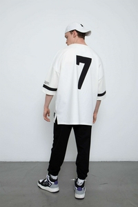 Camiseta de Hombre 2023, Talla Grande, Alta Calidad, 100% Algodón Orgánico, Tejido de Punto, 200 GSM, Estilo Urbano Informal, OEM, Personalizada con Serigrafía - Product Image 3