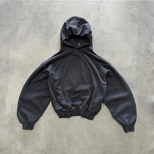 Fabricantes de Ropa, Sudadera con Capucha de Alta Calidad, Personalizada, Gruesa, Lavada al Ácido, Desgastada, Corta, Estilo Vintage, Streetwear - Product Image 1