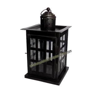 Top Selling High Quality Square Iron Candle <b>Lanterns</b> in <b>Black</b> Color for Home Restaurant Hotel Party and Festival Decoration - Product Image 2