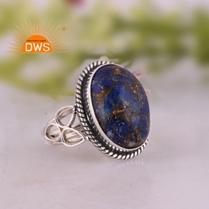 Meilleure vente bague en argent sterling oxydé naturel Mojave cuivre Lapis pierre précieuse bague de déclaration fabricant de bijoux personnalisés - Product Image 2