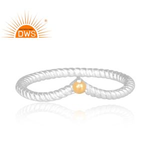 Anillo trenzado de plata de ley 925 con diseño moderno y a la moda, joyería de plata para mujer, regalo para ella. - Product Image 2