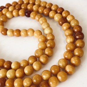 Ancienne prière bouddhiste en ambre jaune, Mala en ambre baltique naturel, 108 perles, perles de 6 mm - Product Image 5