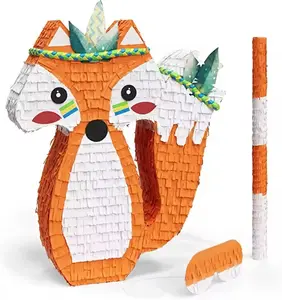 Pinata renard personnalisée avec un bandeau et une chauve-souris pour fête d'anniversaire enfants fête de carnaval et événements connexes célébration
