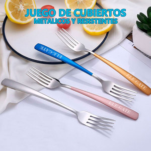 Set di posate portatile in acciaio inossidabile da 3 pezzi per avventure all'aperto - Product Image 5