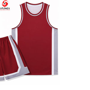 Ensemble de maillots de basket-ball en polyester 100% respirant, à séchage rapide, de haute qualité, avec logo personnalisé, tendance et nouveau, en gros - Product Image 3