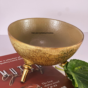 Juego de 3 cuencos de diseño con forma de hoja de Metal de aluminio japonés, Color dorado, hogar, Hotel, restaurante, vajilla, accesorios, cuenco - Product Image 2