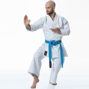 Conception de logo personnalisée privée Uniforme d'arts martiaux Karaté Couleur personnalisée 100% coton Unisexe Bleu ciel Ceinture Séchage rapide Respirant - Product Image 1