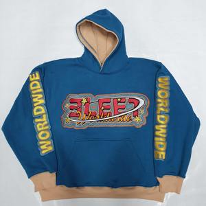 Sudadera con capucha ajustada de algodón personalizada para hombre estilo callejero con diseño bordado disponible en todos los colores y tamaños para el invierno - Product Image 3