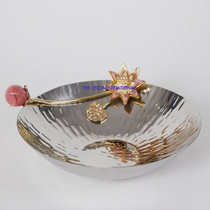 ชามอลูมิเนียมโลหะตกแต่งขอบชุบเงินทองหรูหราสไตล์นอร์ดิกทันสมัย - Product Image 2