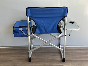 Chaise pliante moderne en acier inoxydable, porte-gobelet, meuble d'extérieur en métal durable pour parc, jardin, camping et extérieur - Product Image 4