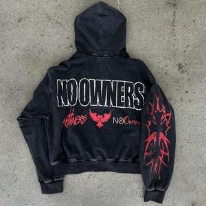 Top Selling Men's Hoodies with New Design Oversized <b>Fit</b> Full Zipper Made in Pakistan Low MOQ Wholesale Screen Printing - Product Image 2