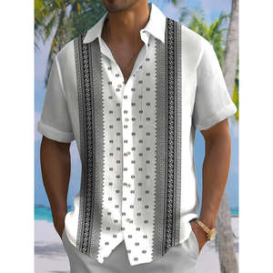 เสื้อเชิ้ตแขนสั้นผ้าฝ้ายถักสีพื้นสำหรับผู้ชายเสื้อทางการสำหรับฤดูร้อนดีไซน์ใหม่ - Product Image 6