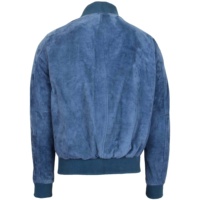 Veste en cuir bleu pour homme nouveau Style bombardier veste en daim bleu