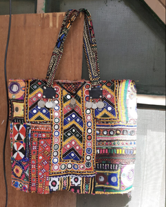 Kutch Kuchi Bohemian Banjara Jhola <b>Bag</b> Floral Pattern Eco-Friendly Canvas Casual Vintage Shoulder Strap Flap Closure Tassels - Product Image 2