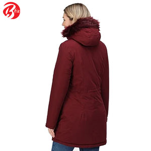 In Red Color Parka Jacket <b>Coat</b> Best Material Full Sleeve Women Wear Good Quality Comfortable Parka Jacket - Product Image 5