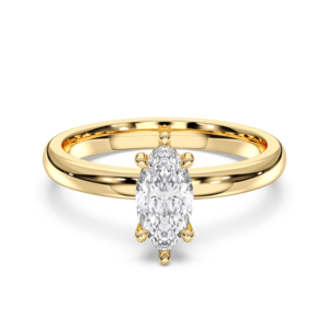 Marquise et coupe ronde 0.58 carats E-F/VVS-VS Moissanite diamant Prong Set Solitaire bague de fiançailles fabriquée en argent pour les femmes - Product Image 6