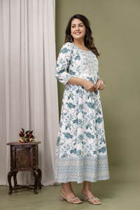 ชุดเดรสยาวพิมพ์ลายดอกไม้แสนสวยสำหรับสตรีชุดยาวสไตล์ชนเผ่าสำหรับใส่ในงานแต่งงานในเทศกาลมีฟังก์ชั่นของสวมใส่ที่สง่างาม - Product Image 3