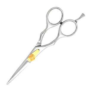 Ciseaux de coiffure en acier inoxydable de haute qualité, rasoir droit, ciseaux de coupe pour barbier, outil de salon de coiffure doré pour l'index - Product Image 4