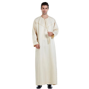 High Quality Long Fleece <b>Men's</b> Islamic Clothing <b>Thobe</b> Muslim <b>Thobe</b> Daffah Abaya Jubba Arab Embroidered Panel <b>Thobe</b> / Thawb - Product Image 4