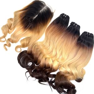 Prix en gros bébé cheveux fins ondulés couleur faisceaux extensions de cheveux avec fermeture HD 6*6 pour faire des perruques - Product Image 2