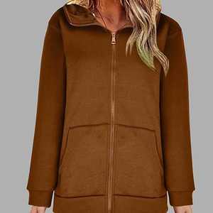 Unisex Custom Logo Breathable Windproof Eco-Friendly Full <b>Zip</b> <b>Fleece</b> Embroidered Hooded Winter Hip Hop Style Wholesale Solid - Product Image 4